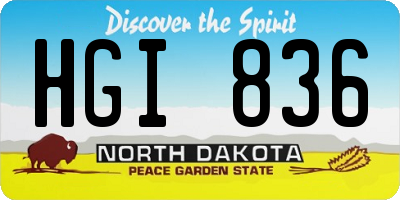 ND license plate HGI836
