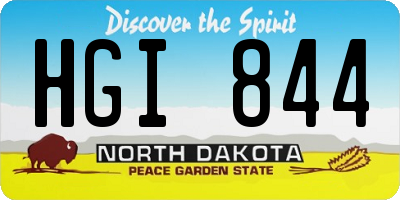ND license plate HGI844