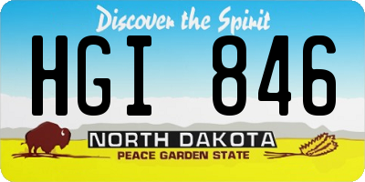 ND license plate HGI846