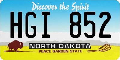 ND license plate HGI852