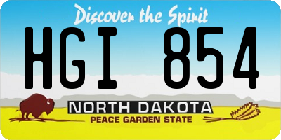 ND license plate HGI854