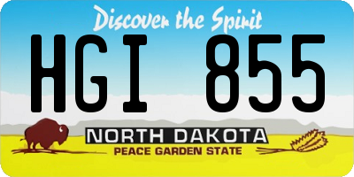 ND license plate HGI855