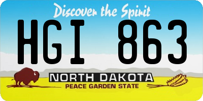 ND license plate HGI863