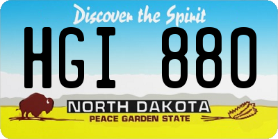 ND license plate HGI880
