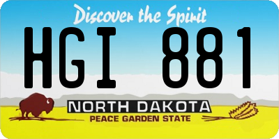 ND license plate HGI881