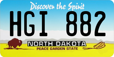 ND license plate HGI882