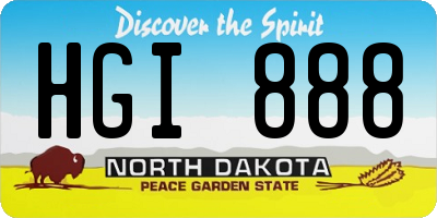 ND license plate HGI888