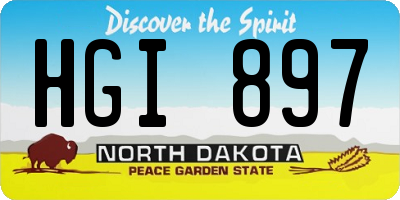 ND license plate HGI897