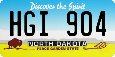 ND license plate HGI904