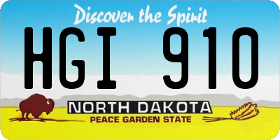 ND license plate HGI910