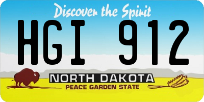 ND license plate HGI912