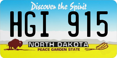 ND license plate HGI915