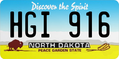 ND license plate HGI916