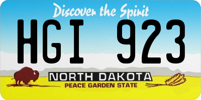ND license plate HGI923