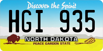 ND license plate HGI935