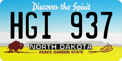 ND license plate HGI937