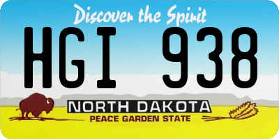 ND license plate HGI938