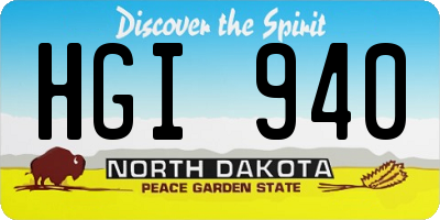 ND license plate HGI940
