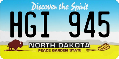 ND license plate HGI945