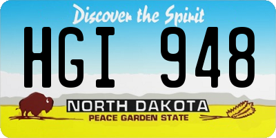 ND license plate HGI948