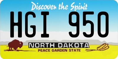 ND license plate HGI950