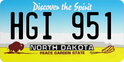 ND license plate HGI951