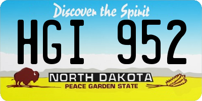 ND license plate HGI952