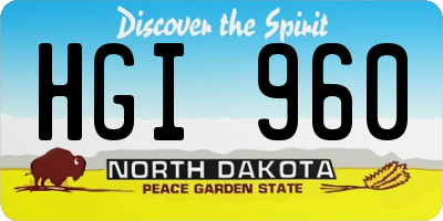 ND license plate HGI960