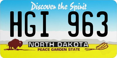ND license plate HGI963