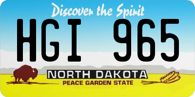 ND license plate HGI965