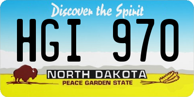 ND license plate HGI970