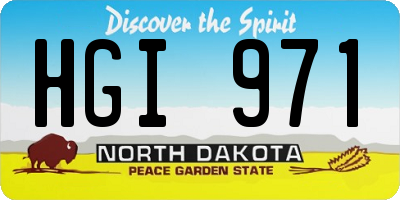 ND license plate HGI971