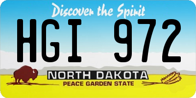 ND license plate HGI972