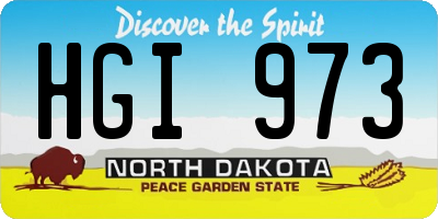 ND license plate HGI973
