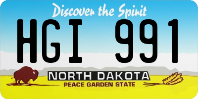ND license plate HGI991