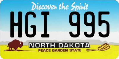 ND license plate HGI995