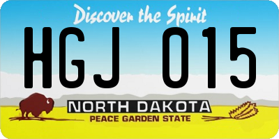 ND license plate HGJ015