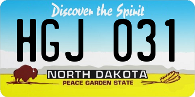 ND license plate HGJ031
