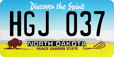 ND license plate HGJ037
