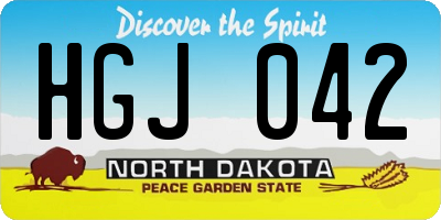 ND license plate HGJ042
