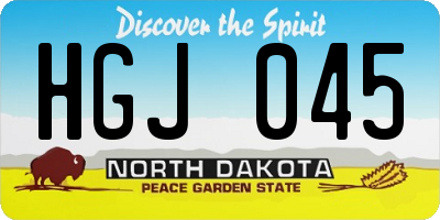 ND license plate HGJ045