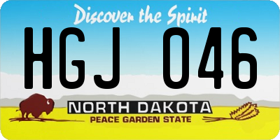 ND license plate HGJ046