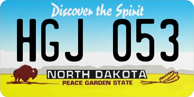 ND license plate HGJ053