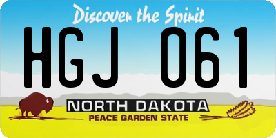 ND license plate HGJ061