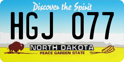 ND license plate HGJ077
