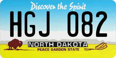 ND license plate HGJ082