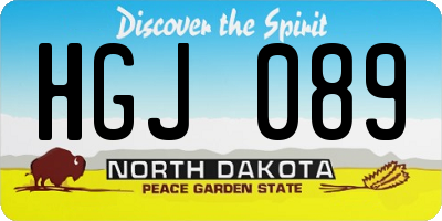 ND license plate HGJ089