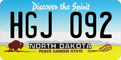 ND license plate HGJ092