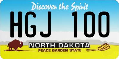 ND license plate HGJ100