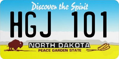 ND license plate HGJ101